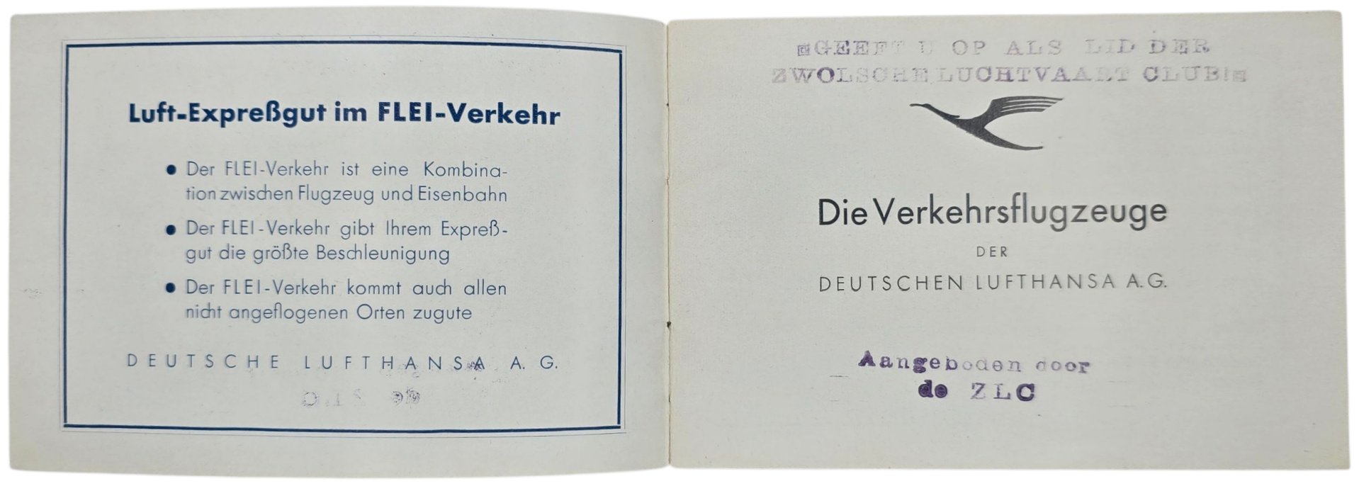 Original German Document - Deutsche Lufthansa Die Verkehrsflugzeuge der Deutschen Luft Hansa (1928) — image 2