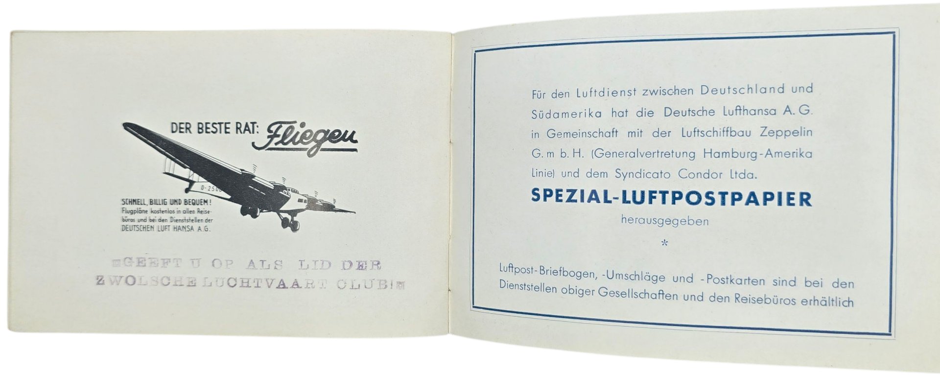Original German Document - Deutsche Lufthansa Die Verkehrsflugzeuge der Deutschen Luft Hansa (1928) — image 5