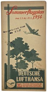 Original WW2 German Document - Deutsche Lufthansa Sommflugplan (1934)