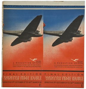 Original WW2 German Document - Deutsche Lufthansa Winter Time Table …