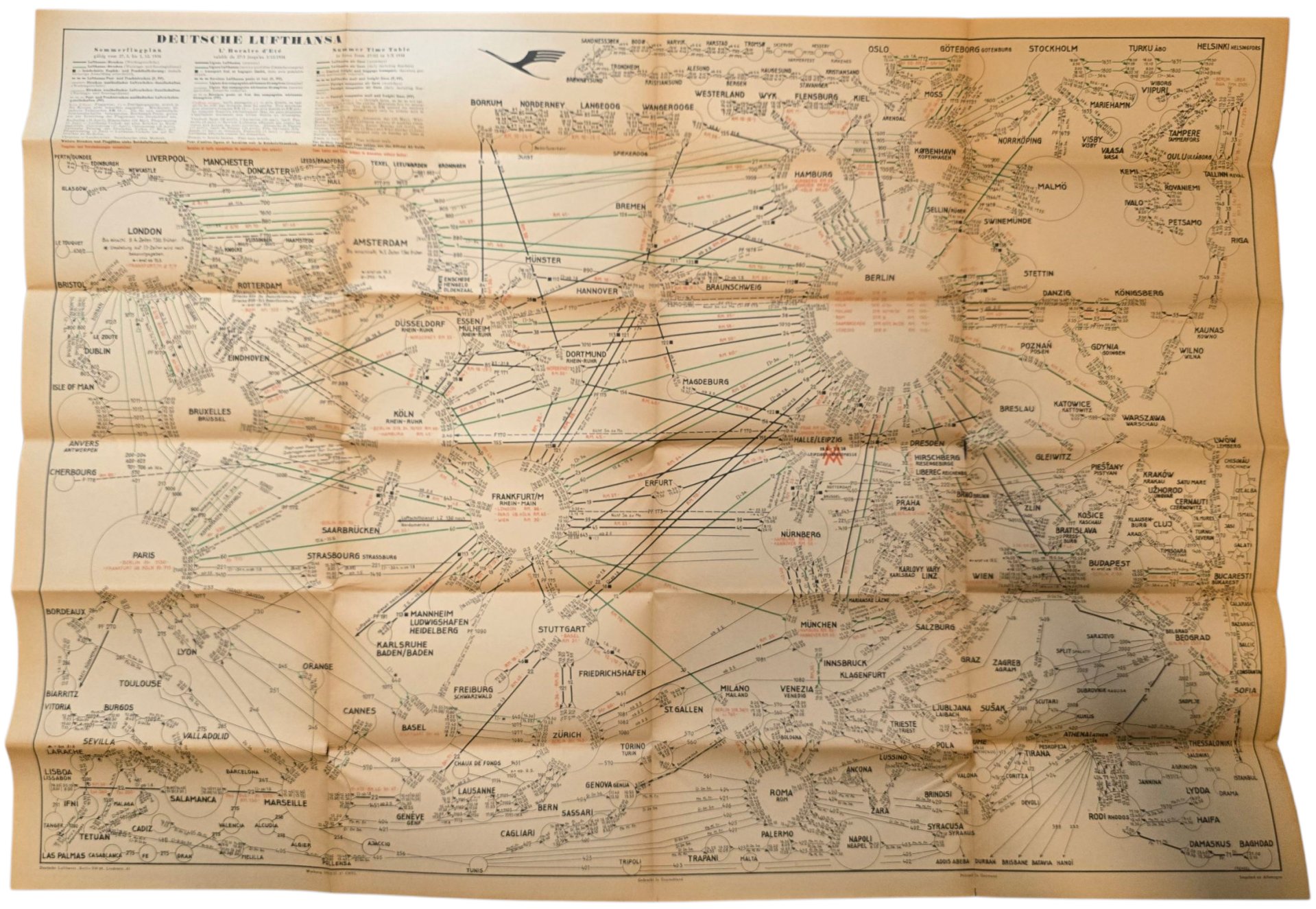 Original WW2 German Document - Deutsche Lufthansa Sommerflugplan 27 März bis 1 Oktober (1938) — image 4