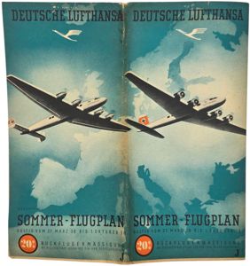 Original WW2 German Document - Deutsche Lufthansa Sommerflugplan 27 März …