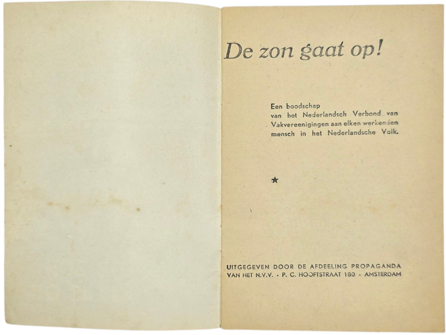 Original WW2 Dutch Collaboration NSB Brochure - NVV De Zon gaat op..! (1941) — image 2