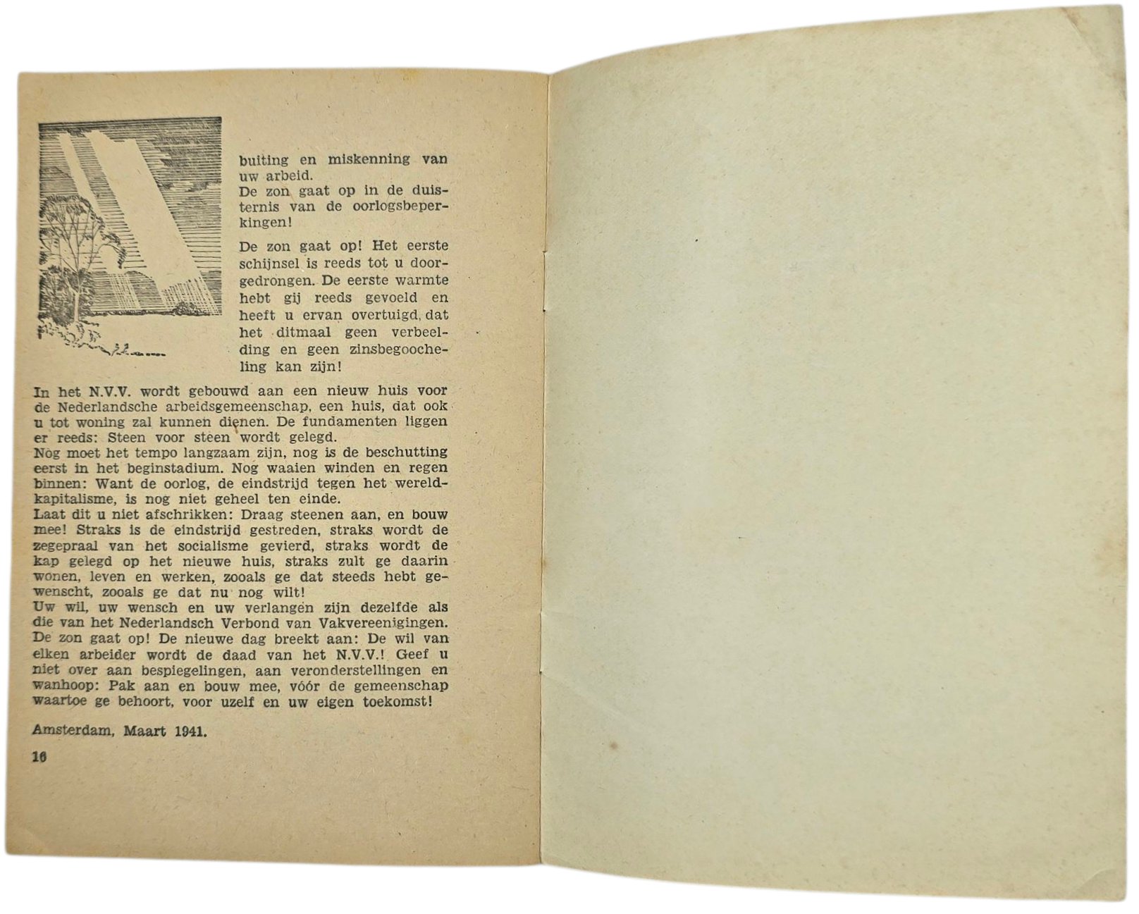 Original WW2 Dutch Collaboration NSB Brochure - NVV De Zon gaat op..! (1941) — image 4