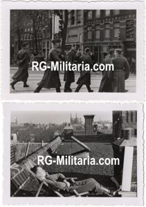 Original WW2 German Photo - German Luftwaffe soldiers visiting Amsterdam, …
