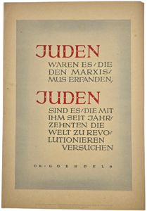 Original WW2 German Antisemitic Poster - NSDAP Wochenspruch folge 40, …