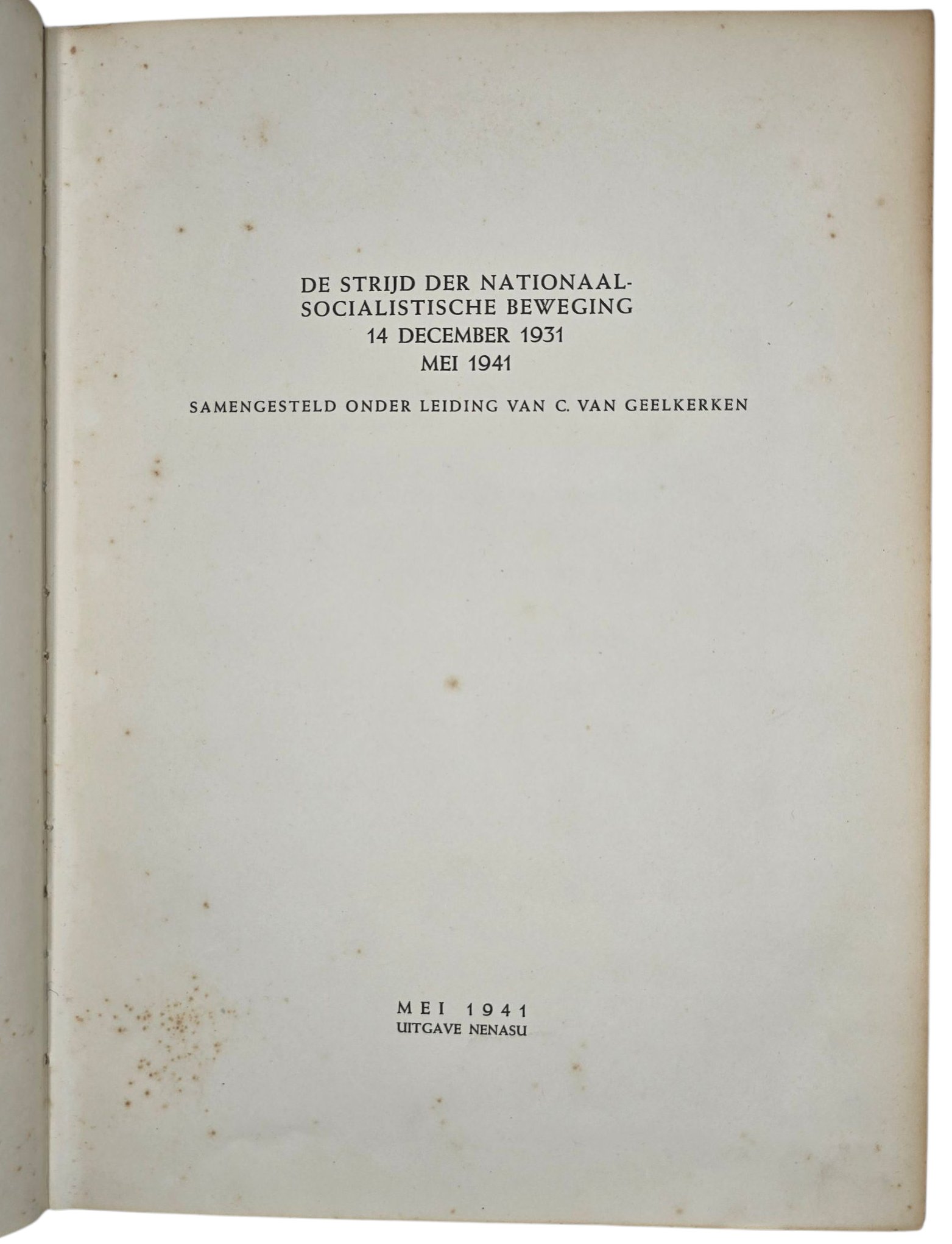 Original WW2 Dutch Collaboration NSB Book - Voor Volk en Vaderland (1941) — image 6