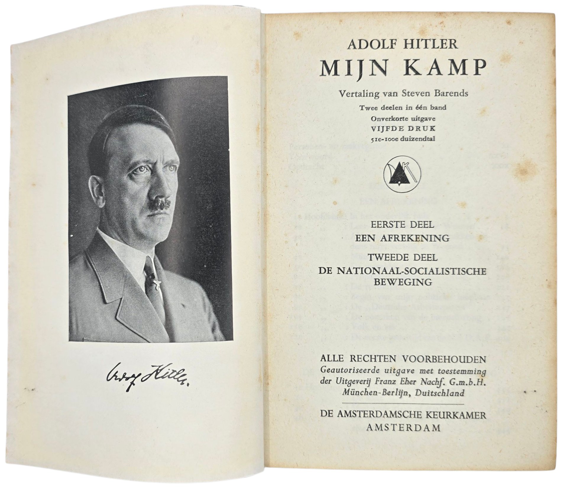 Original WW2 Dutch Book - Mijn Kamp, Adolf Hitler, 5th edition — image 3
