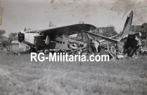 Original WW2 German Photo - Damaged KLM Fokker F.VIIa airplane …