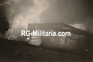 Original WW2 German Photo - German Parachute at the burning …