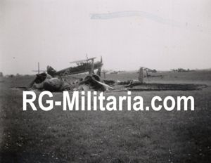 Original WW2 German Photo - Burned out Dutch Fokker G1 …