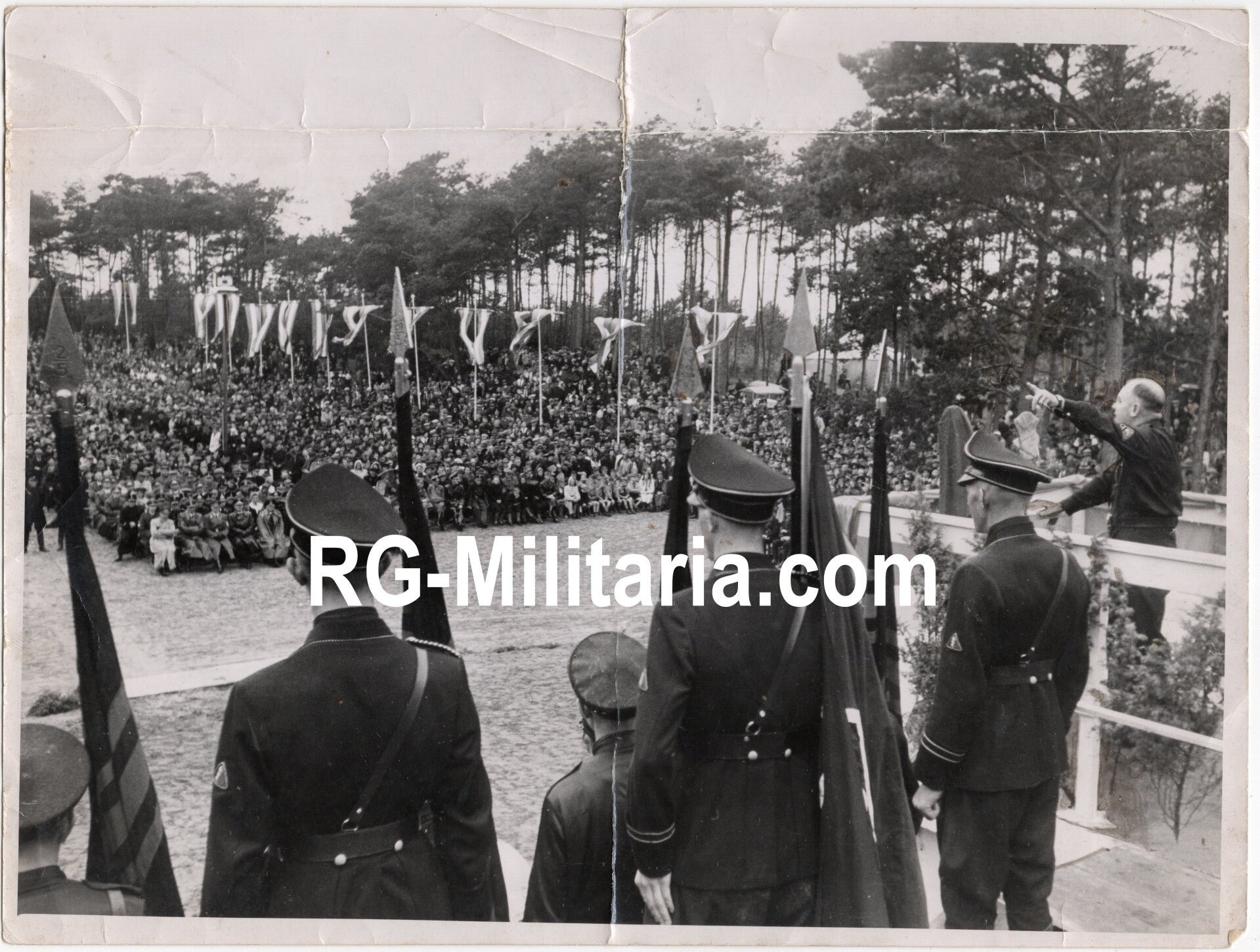 Original WW2 Dutch Collaboration NSB Press Photo - Anton Mussert speaking in Rolde, Landdag Agrarisch Front (1942) — image 3