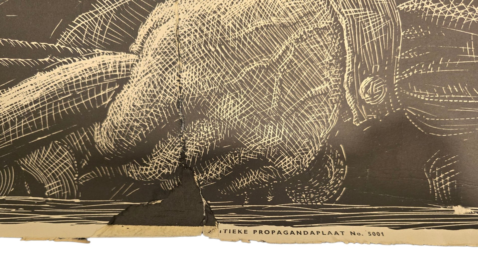 Original WW2 Dutch Collaboration NSB Poster - De Hand aan den ploeg NSB, Dirk Hendrik Melck — image 4