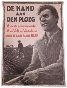 Original WW2 Dutch Collaboration NSB Poster - De Hand aan …