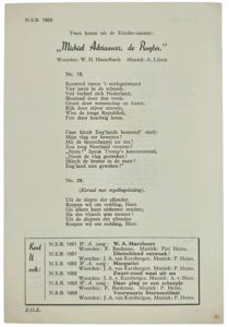 Original WW2 Dutch NSB Collaboration Document - Kinder-cantate Michiel de …