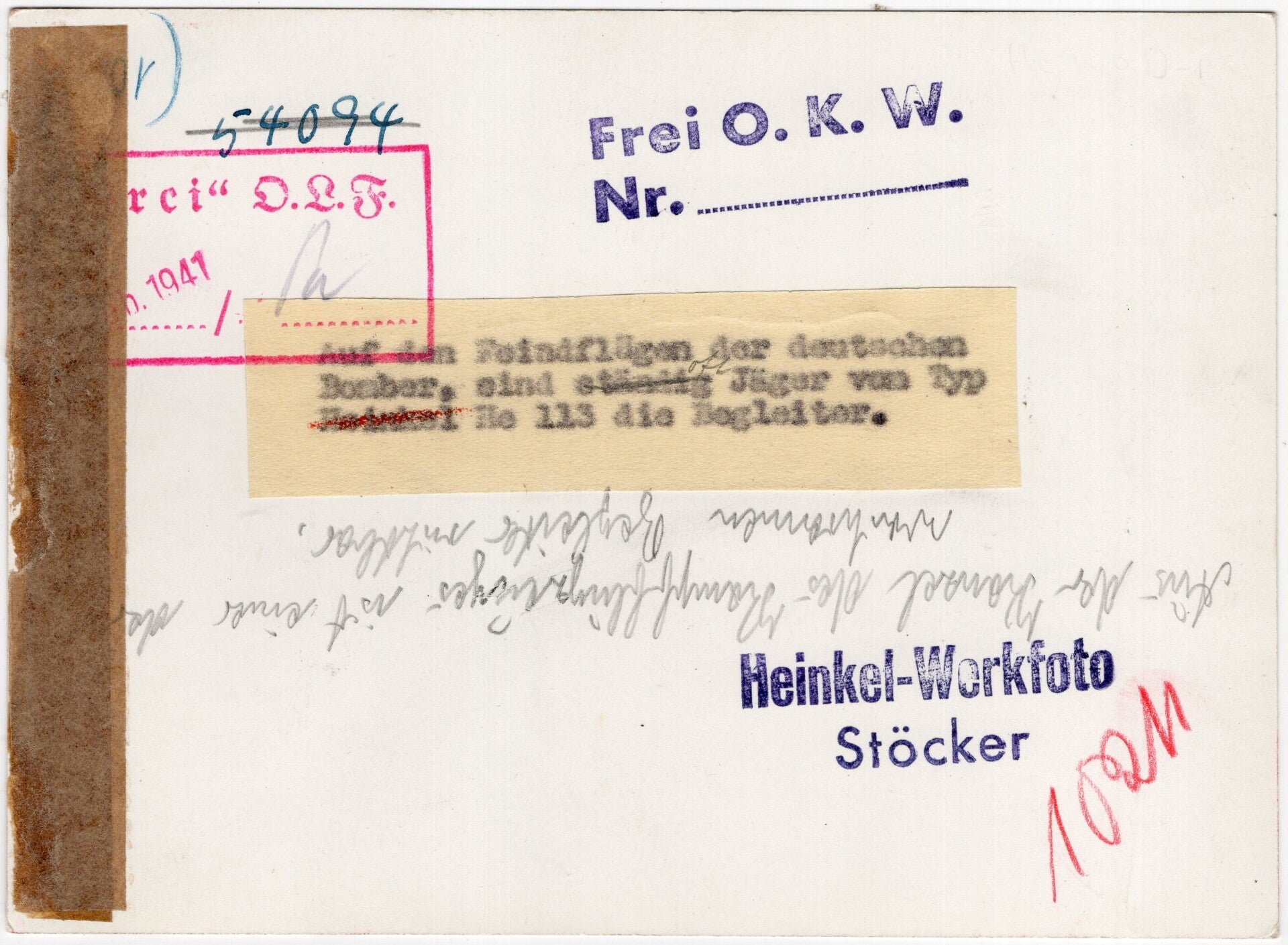 Original WW2 German Press Photo - Luftwaffe Heinkel He 113 airplane above England (1941) — image 2