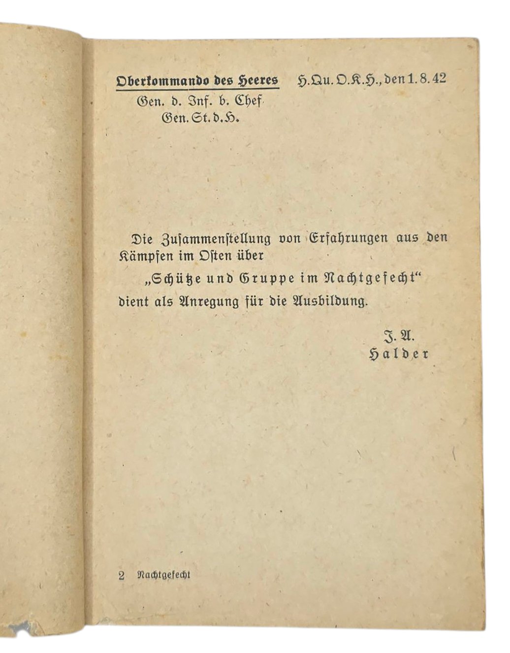 Original WW2 German Brochure - Schütze und Gruppe im Nachtgefecht 25a/17 (1944) — image 2