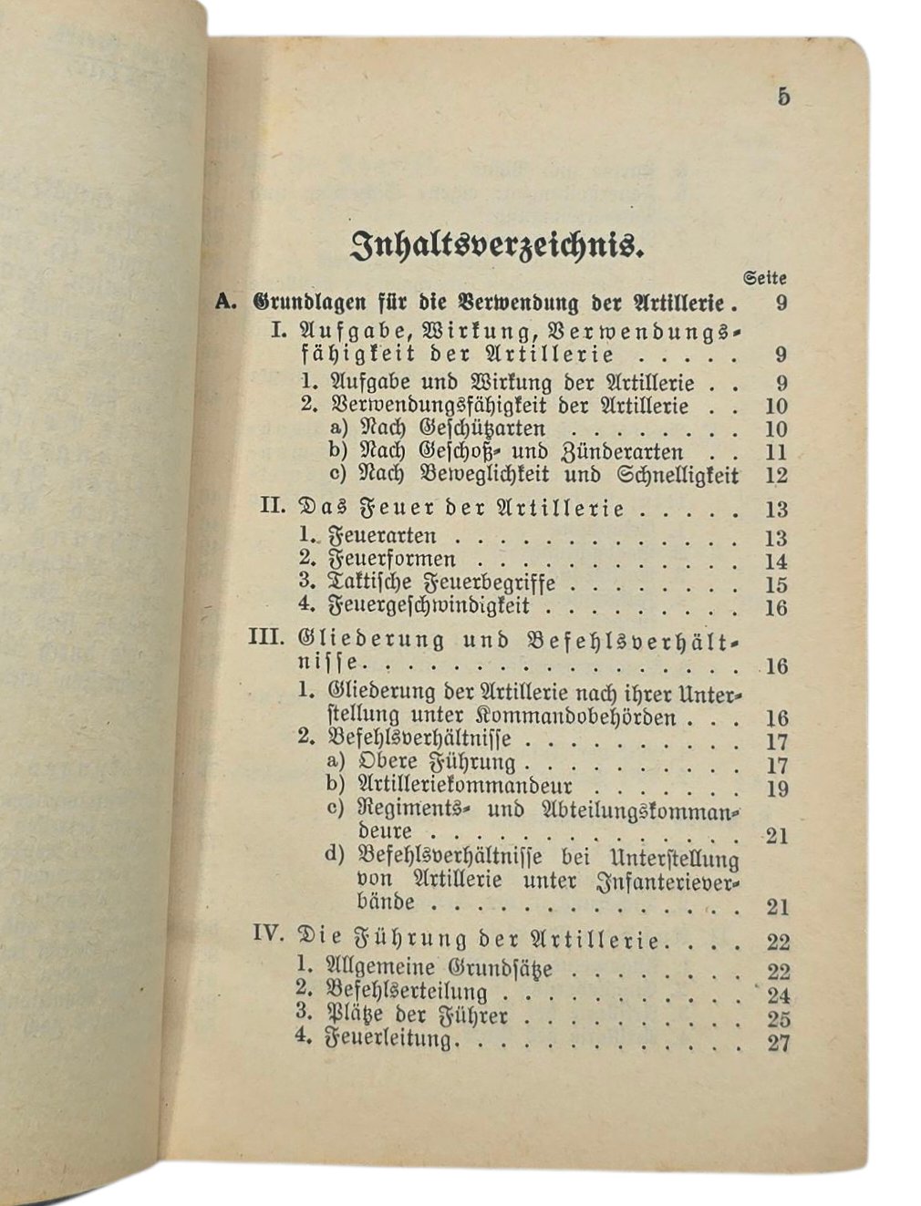 Original WW2 German Book - Ausbildungsvorschrift für die Artilerie Heft 5 H. Dv. 200/5 (1941) — image 4