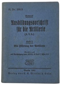 Original WW2 German Book - Ausbildungsvorschrift für die Artilerie Heft …