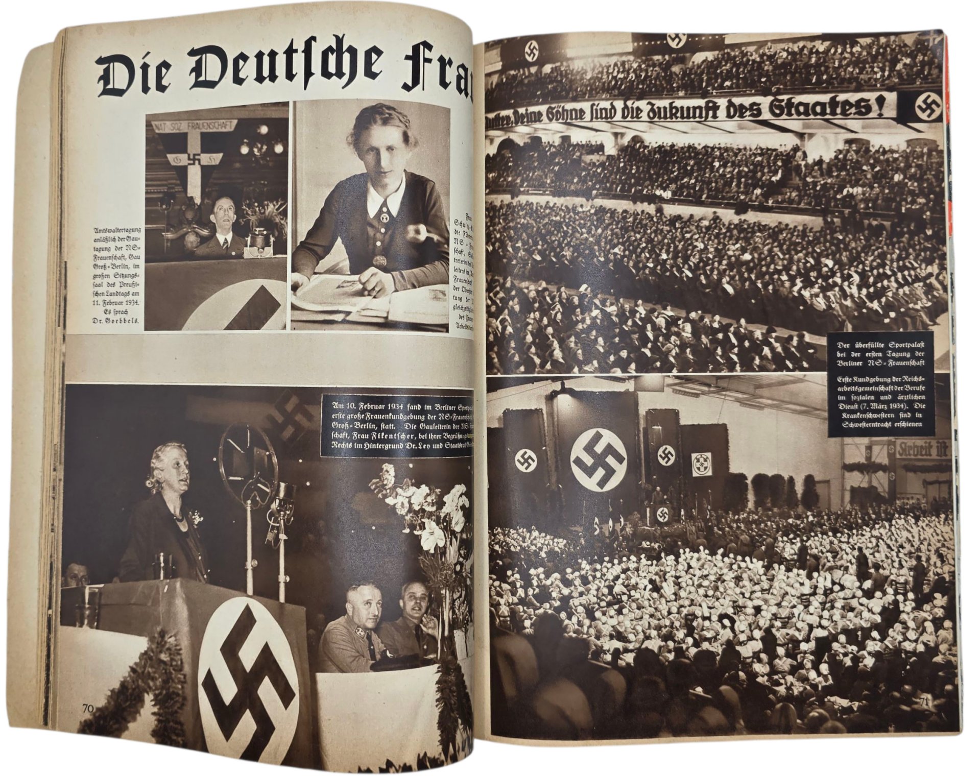 Original WW2 German Book - Deutsche Arbeit Sieg Heil! Bild-Dokumente vom Wiederaufbau, Reinhold Scharnke, Deutsche Kolonie in Utrecht (1934) — image 12