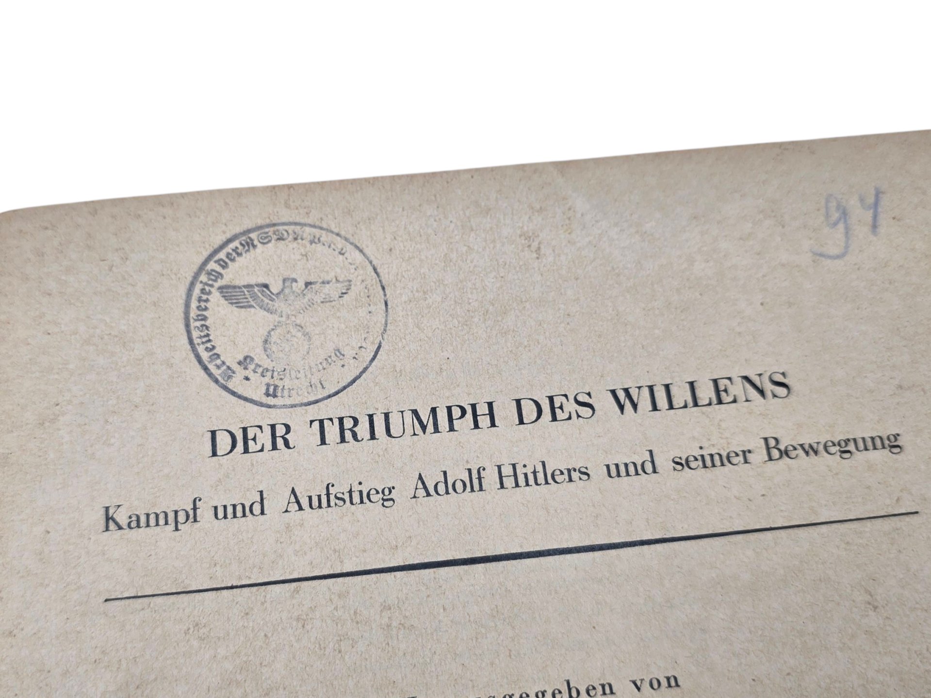 Original WW2 German Brochure - Der Triumph des Willens, Heinrich Hoffmann, NSDAP Kreisleitung Utrecht (1933)1 — image 3