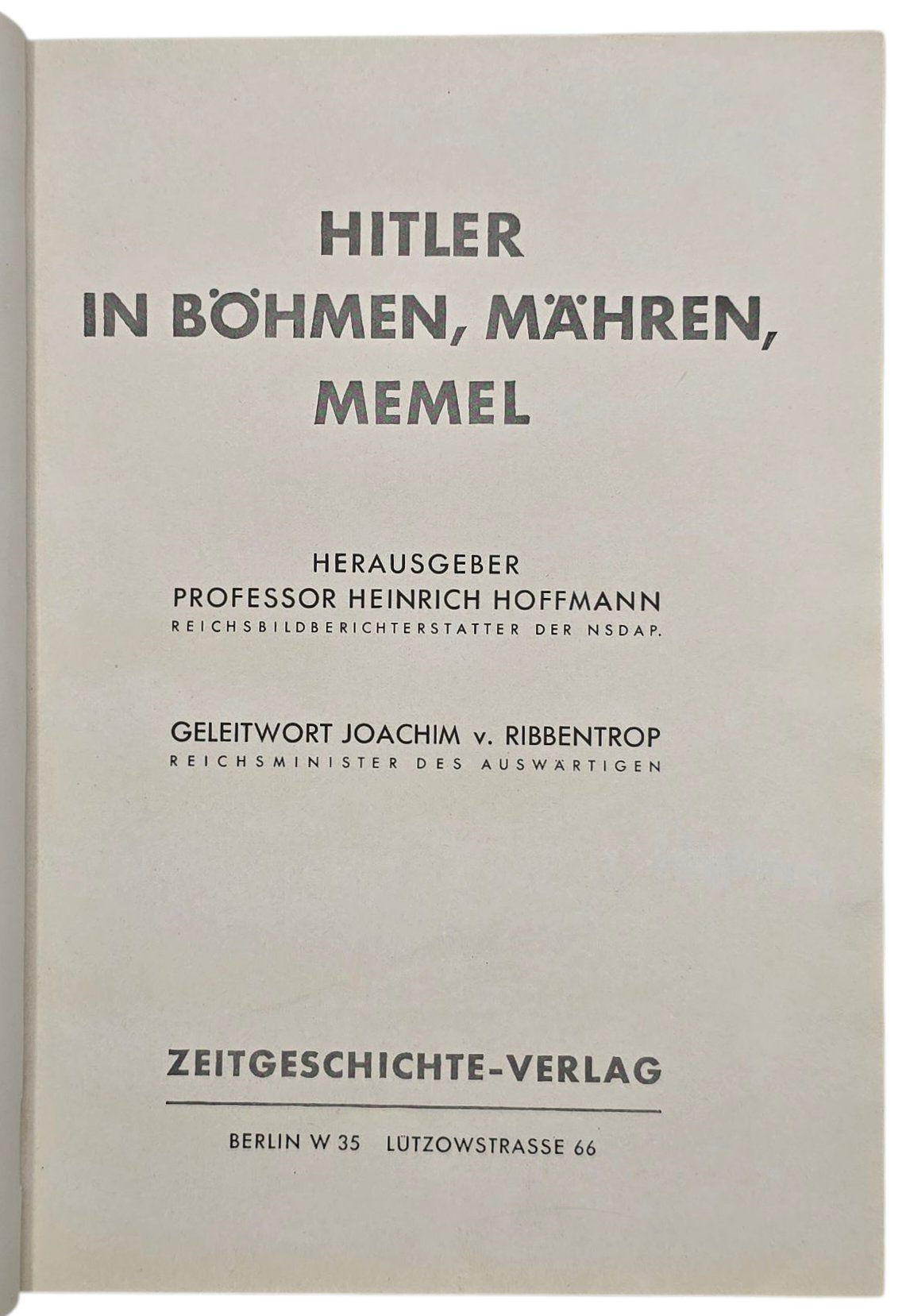 Original WW2 German Photo Book - Hitler in Böhmen Mähren Memel, Heinrich Hoffmann (1939) — image 2