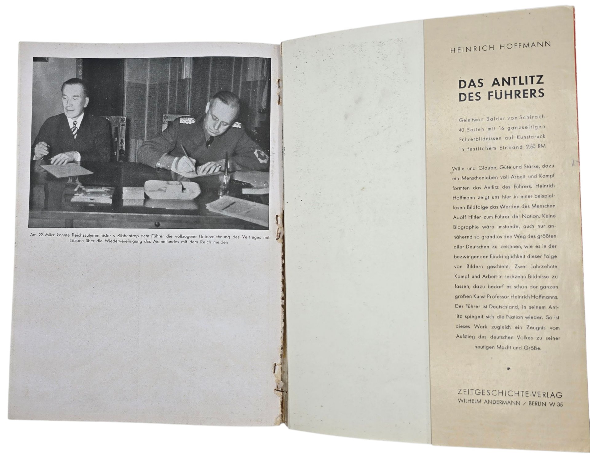 Original WW2 German Photo Book - Hitler in Böhmen Mähren Memel, Heinrich Hoffmann (1939) — image 8