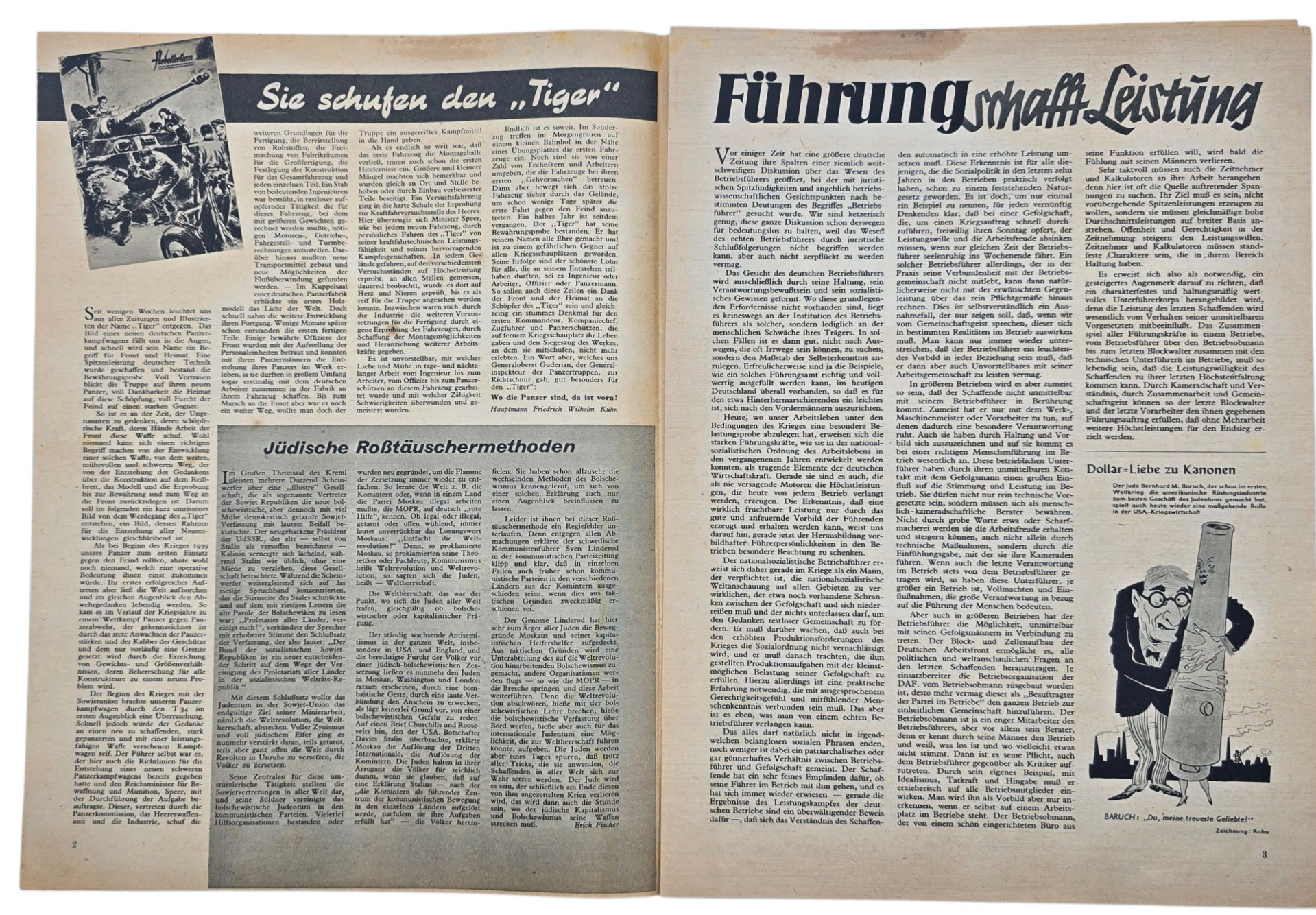 Original WW2 German Magazine - Arbeitertum, KDF Kraft Durch Freude, Tiger tank, 12th year No 12 (1943) — image 2