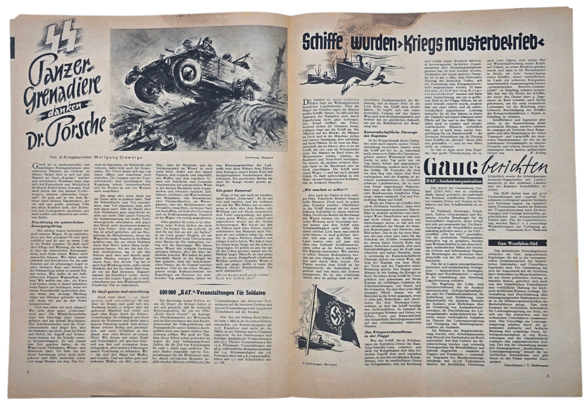 Original WW2 German Magazine - Arbeitertum, KDF Kraft Durch Freude, Tiger tank, 12th year No 12 (1943) — image 3