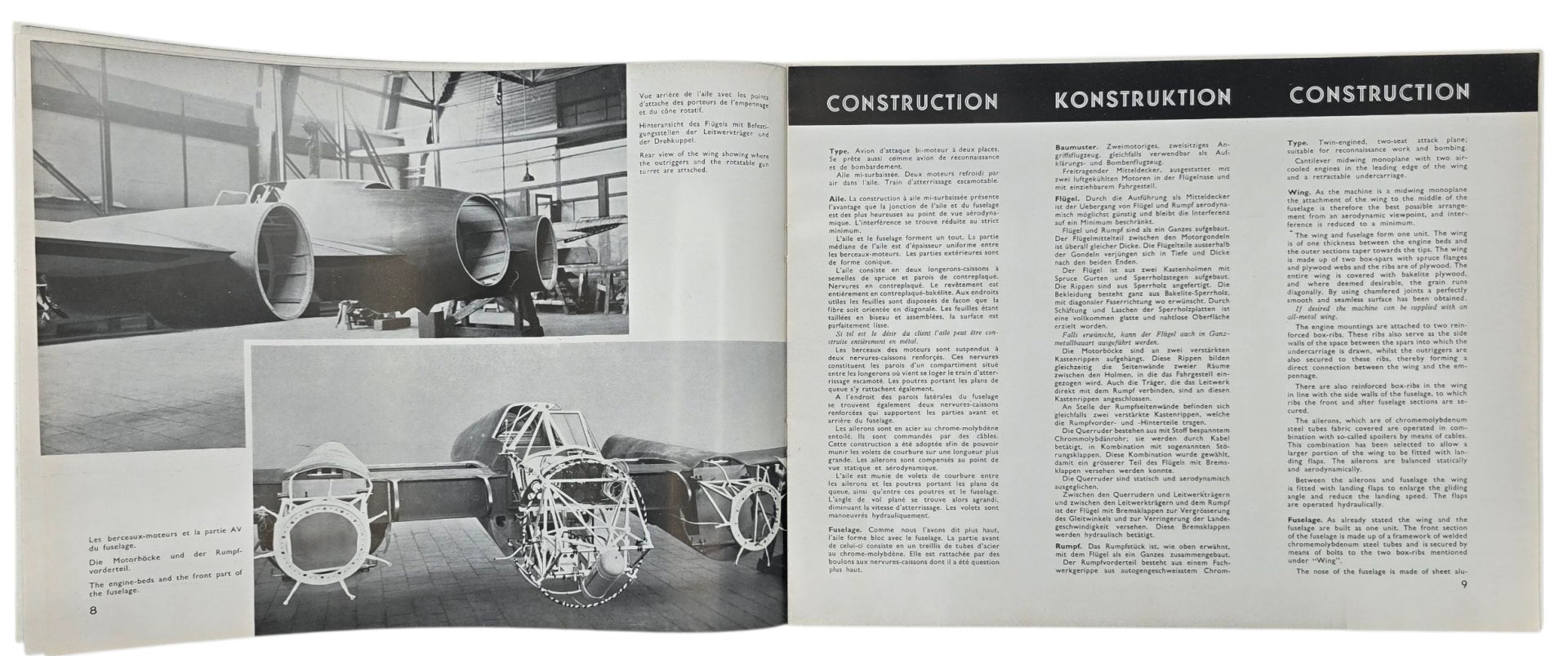 Original WW2 Dutch Brochure - Fokker G1 Le Faucheur airplane information brochure (1936) — image 5