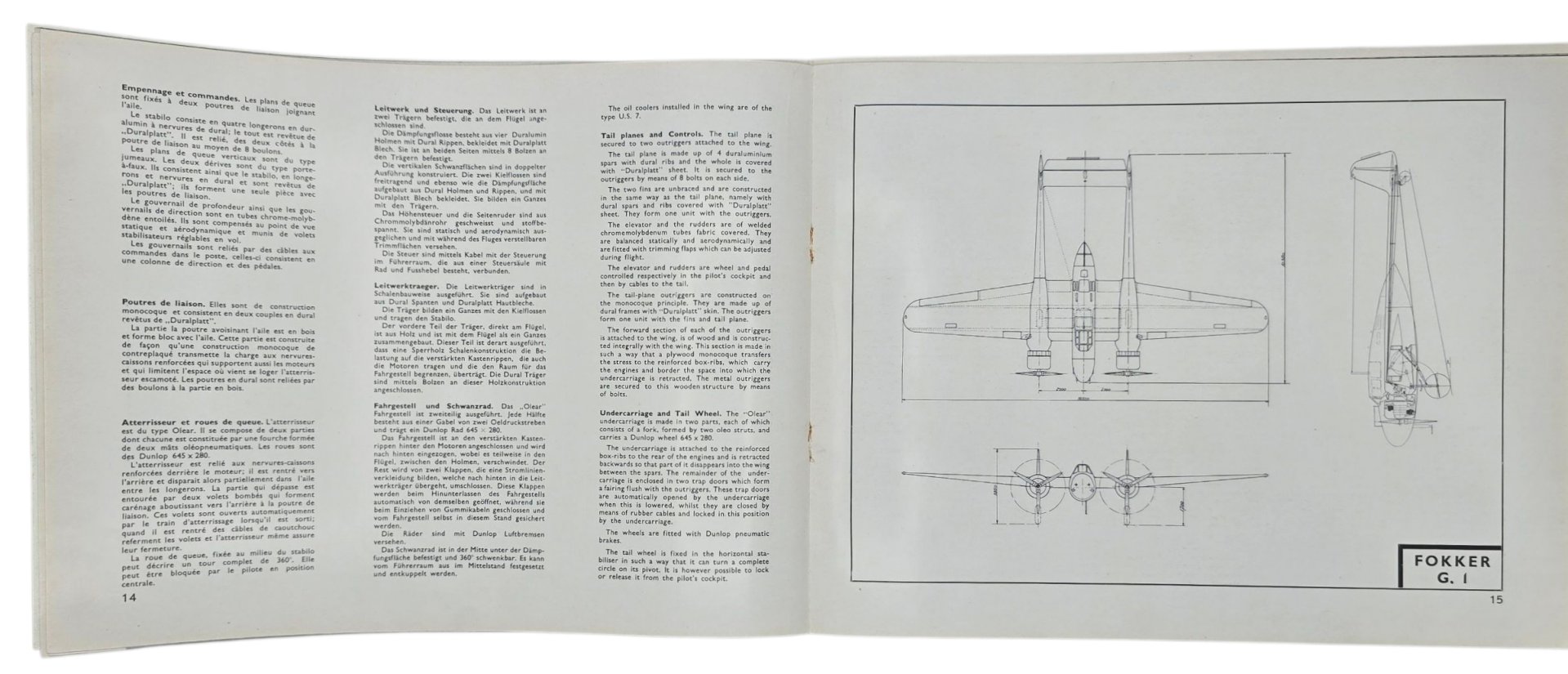 Original WW2 Dutch Brochure - Fokker G1 Le Faucheur airplane information brochure (1936) — image 6