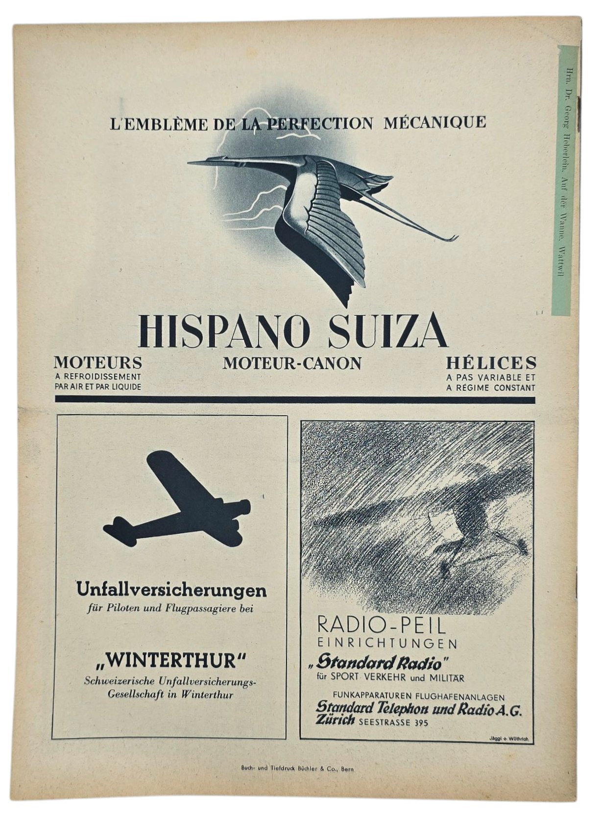 Original WW2 Swiss Magazine - Schweizer Aero-Revue Suisse, Fokker G1 Wasp cover (1939) — image 7