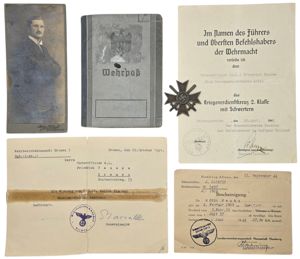 Original WW2 German ID Card - Wehrpass set Flaktransport Batterie …