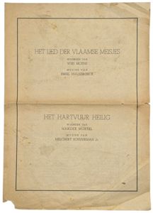Original WW2 Dutch Collaboration NSB Document - Song add-on Het …