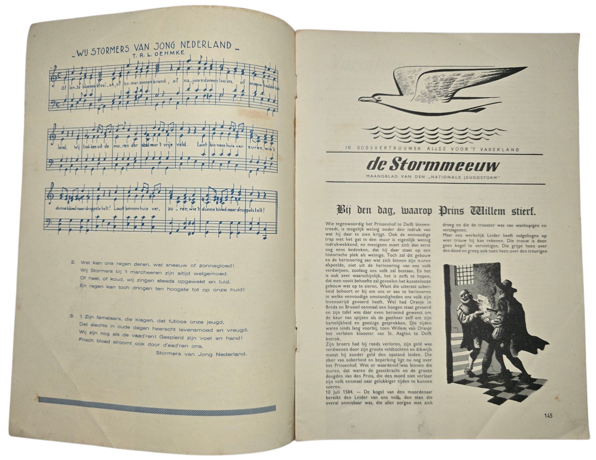 Original WW2 Dutch Collaboration NSB Magazine - NJS Jeugdstorm De Stormmeeuw, 7th year No. 7 (1941) — image 2