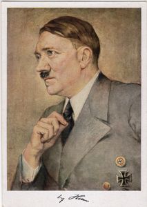 Original WW2 German Postcard - Adolf Hitler painting