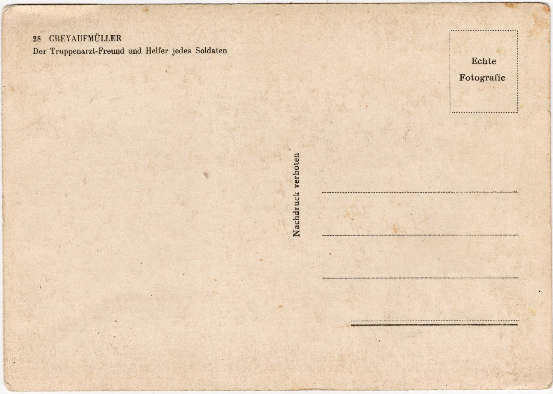 Original WW2 German Waffen SS Postcard - SS Medic helping a wounded soldier ''Der Truppenarzt-Freund und Helfer jedes Soldaten (1944) — image 2