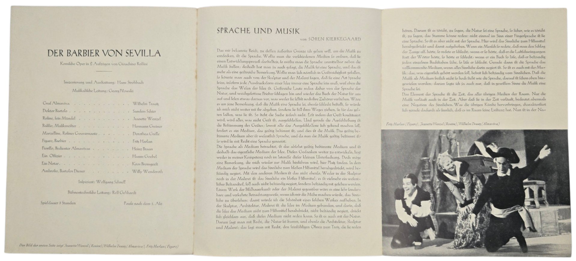 Original WW2 Dutch Collaboration Document - Deutsche Theater in den Niederlande flyer ''Der barbier von sevilla'' — image 2