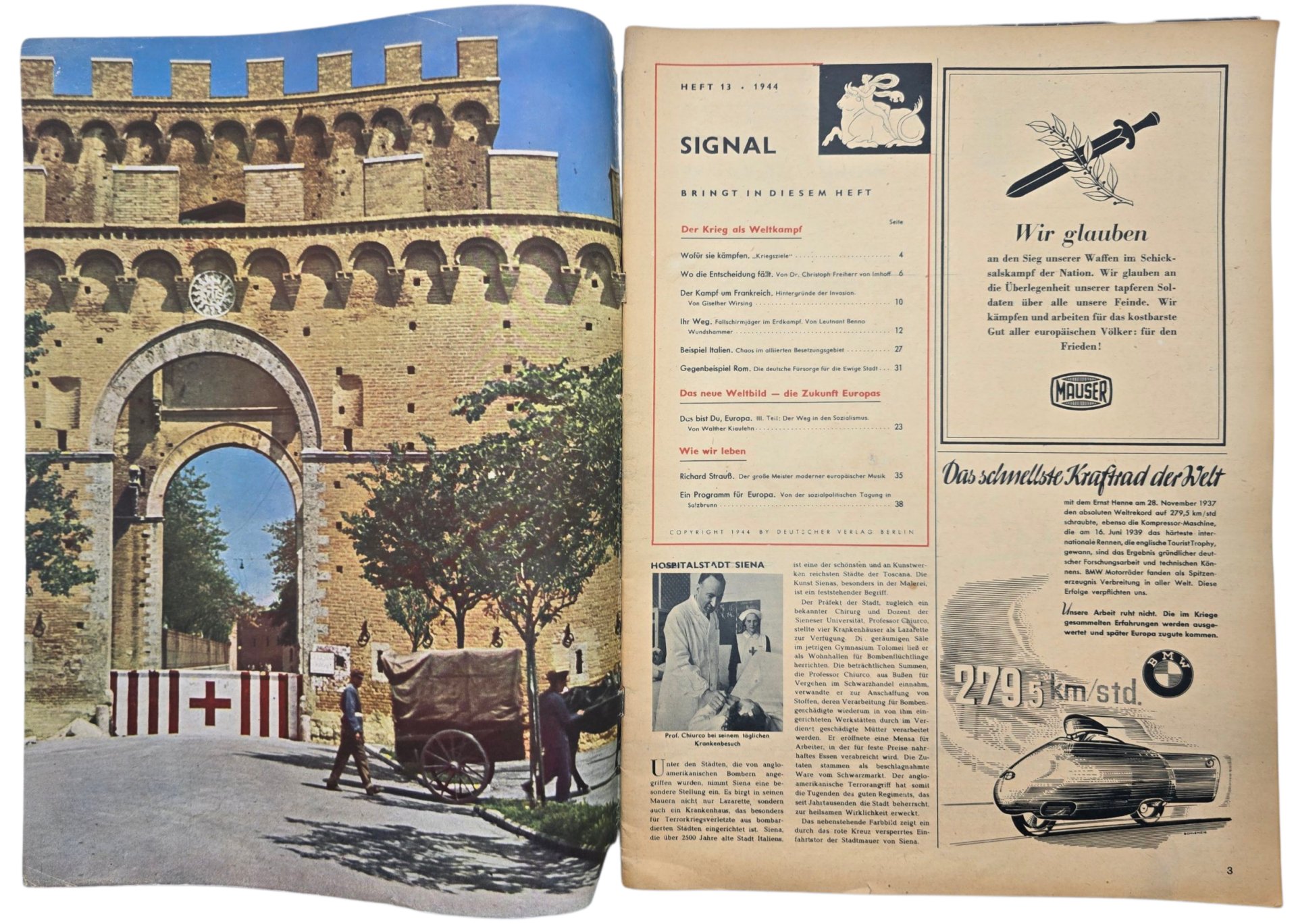 Original WW2 German Magazine - Signal No. 13. German language + Add On (1944) — image 2