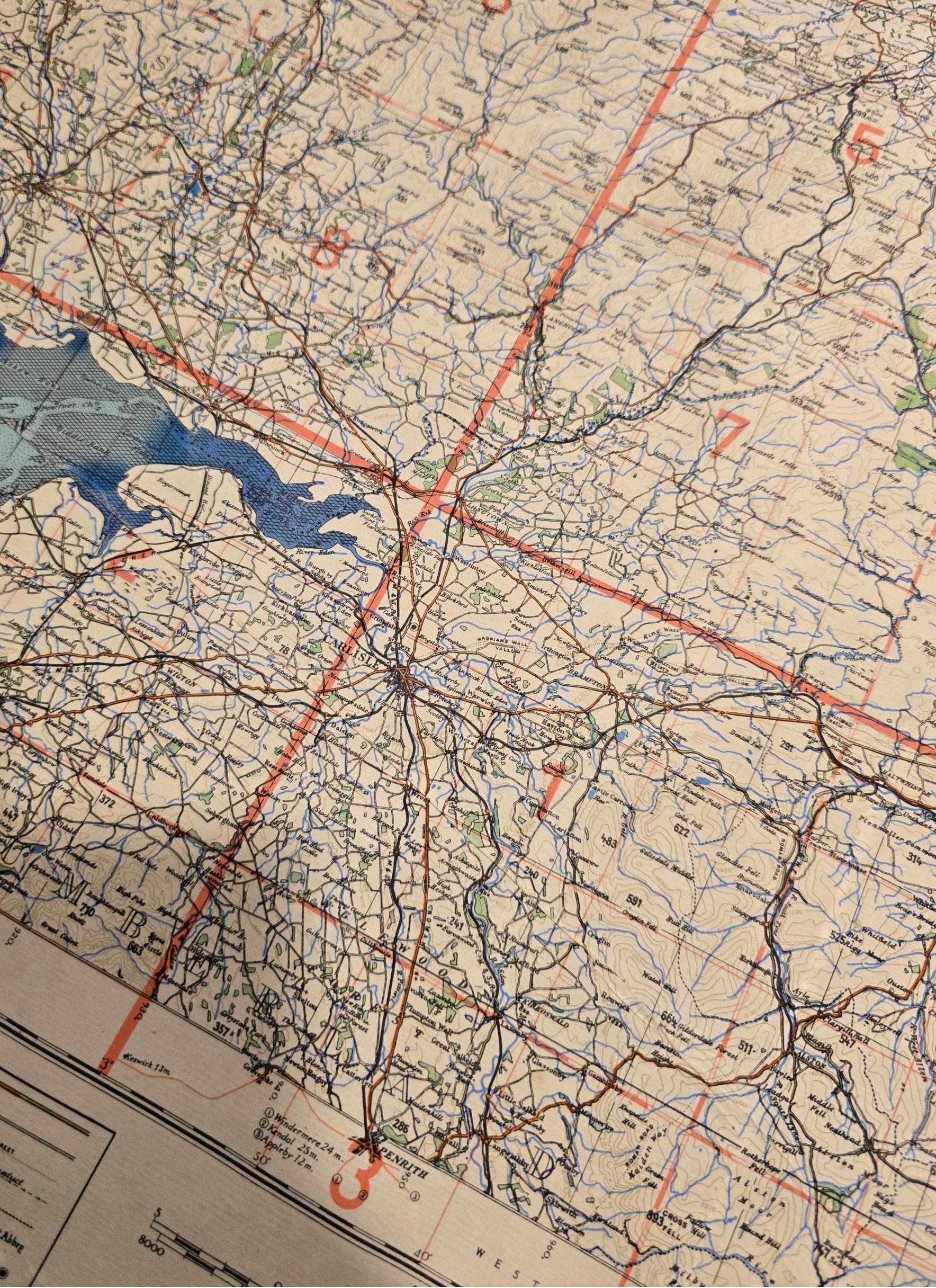 Original WW2 German Luftwaffe Map - Fliegerausgabe Great Britain England Nr. 1, The Border (1940) — image 5