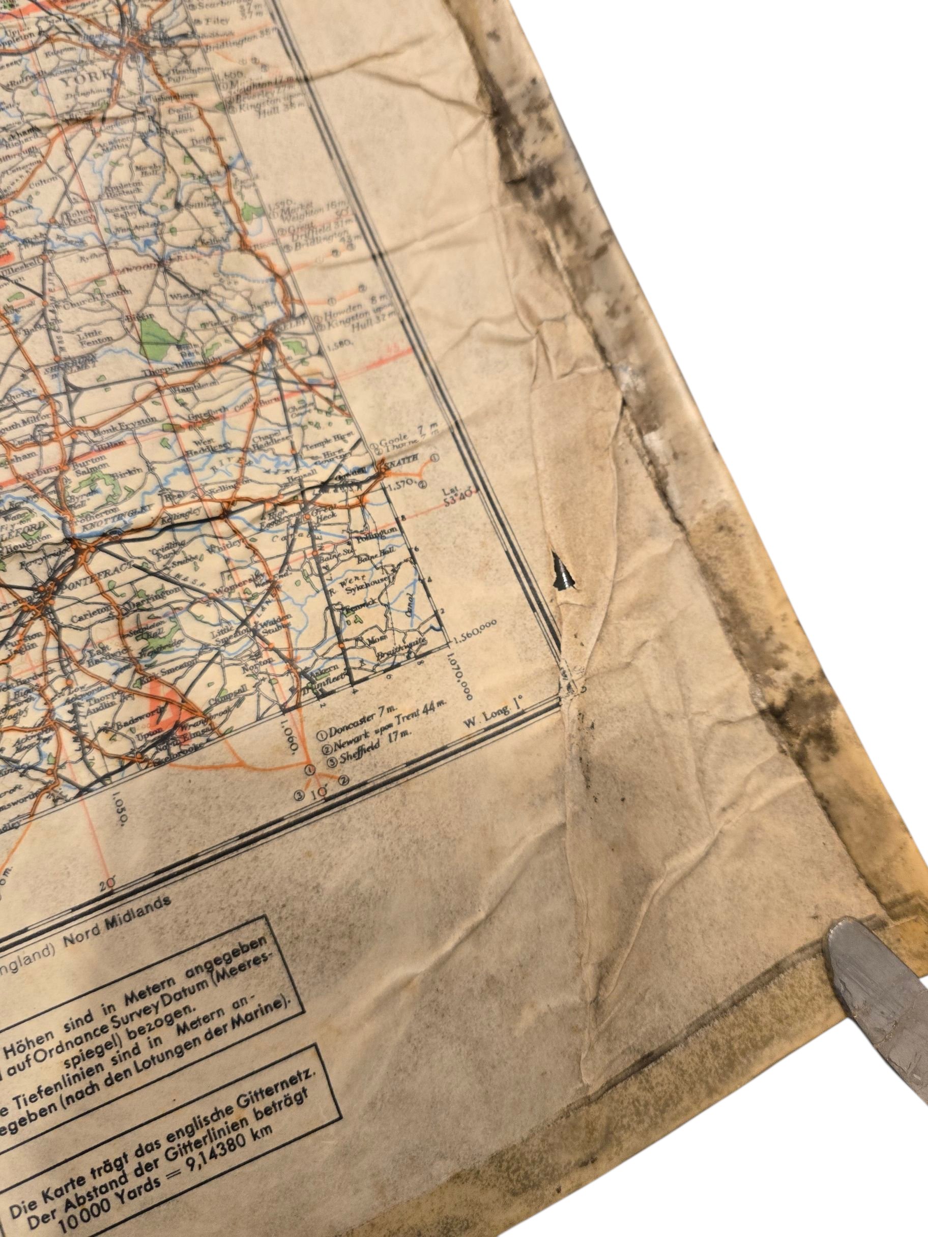 Original WW2 German Luftwaffe Map - Fliegerausgabe Great Britain England Nr. 2, Nördliches Zentralgebiet (1940) — image 4