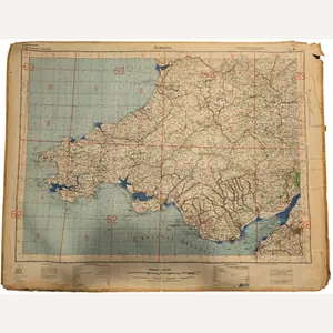 Original WW2 German Luftwaffe Map - Fliegerausgabe Great Britain England …