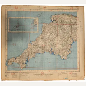 Original WW2 German Luftwaffe Map - Fliegerausgabe Great Britain England …