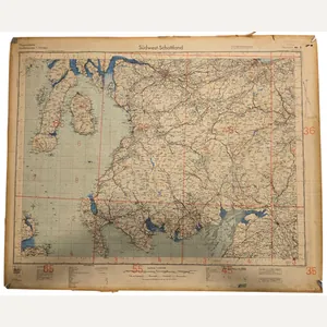 Original WW2 German Luftwaffe Map - Fliegerausgabe Schottland Nr. 2, …