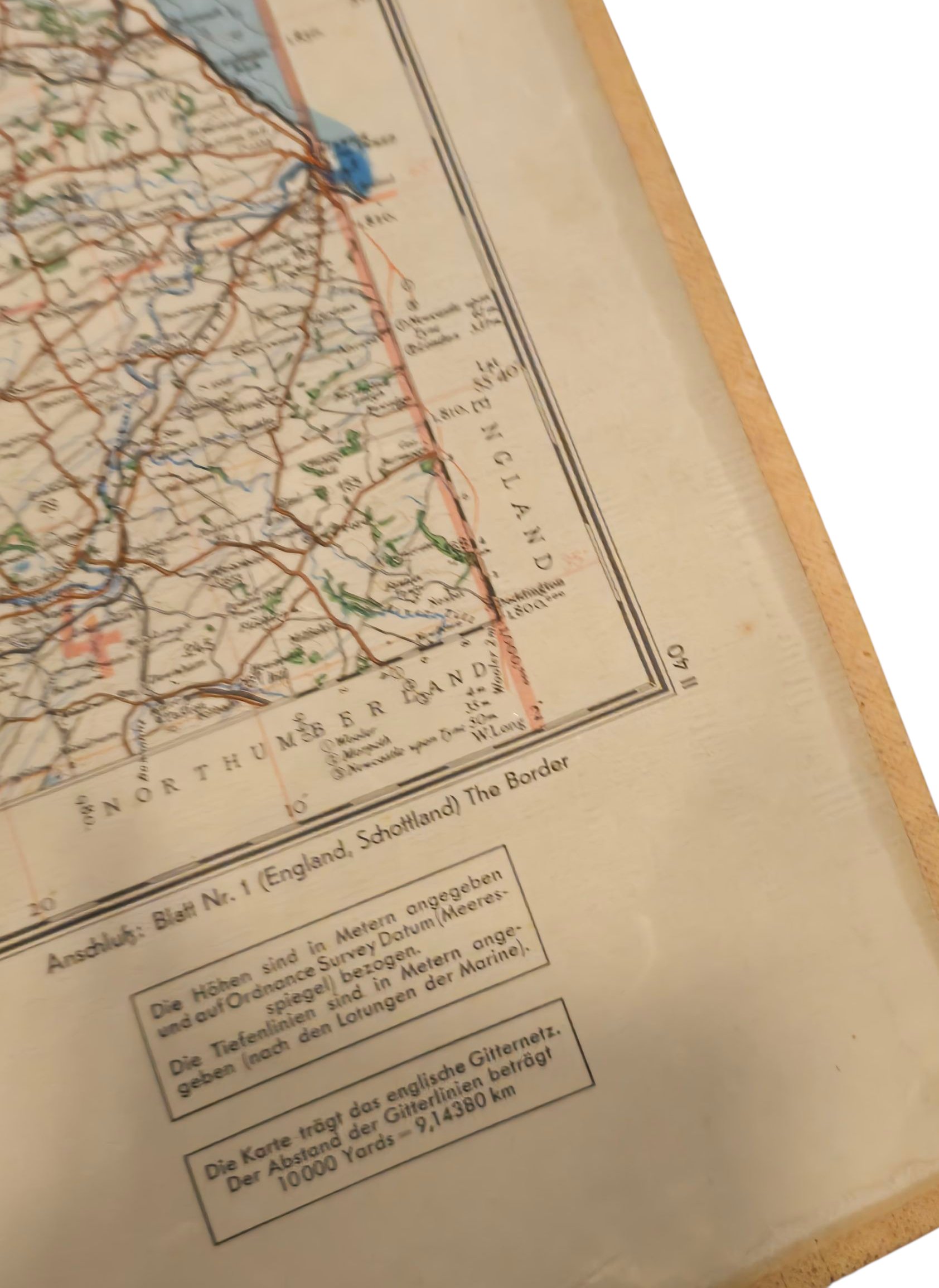 Original WW2 German Luftwaffe Map - Fliegerausgabe Schottland Nr. 3, Forth Clyde und Tay, Scotland (1940) — image 4