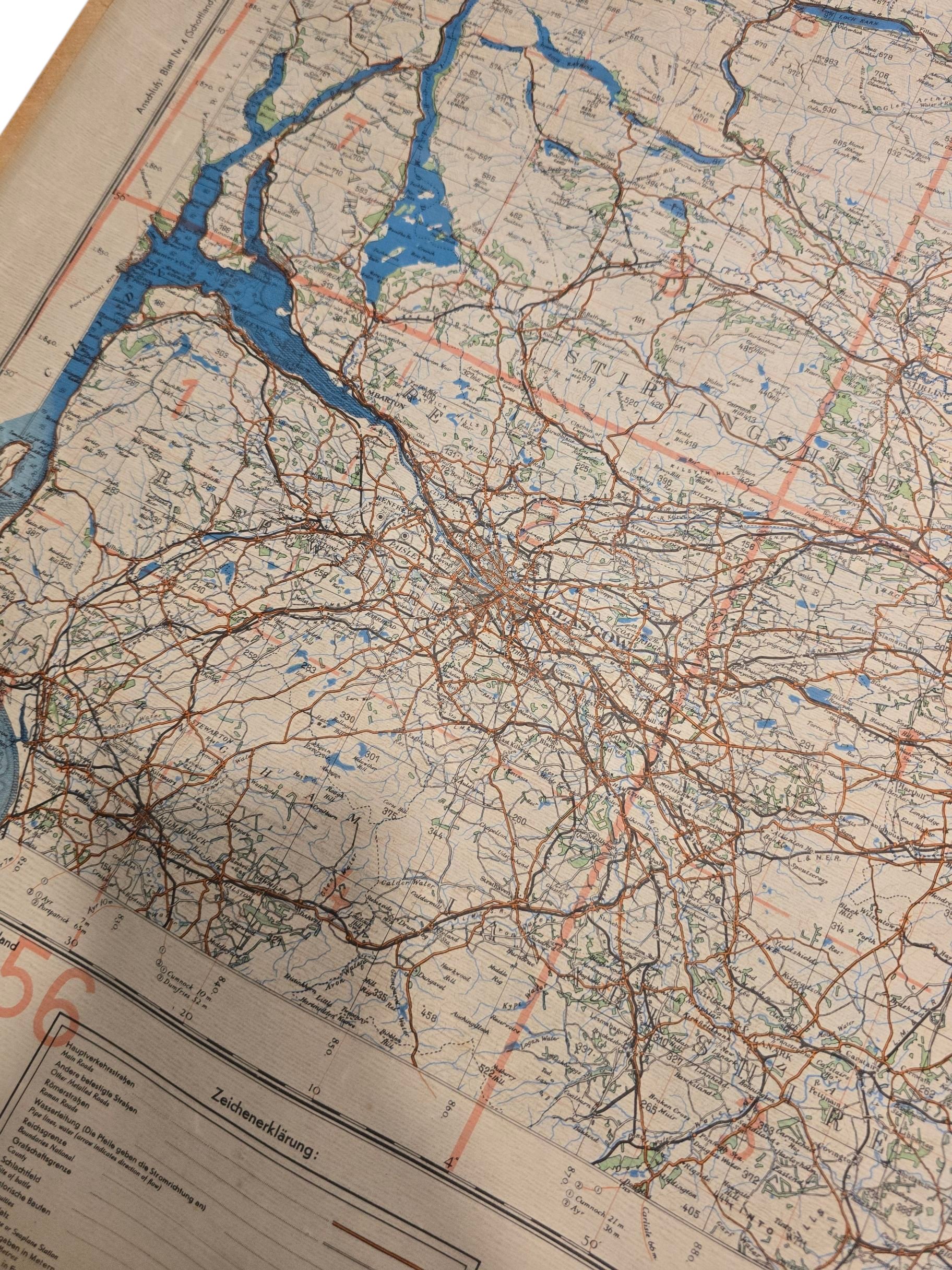 Original WW2 German Luftwaffe Map - Fliegerausgabe Schottland Nr. 3, Forth Clyde und Tay, Scotland (1940) — image 5