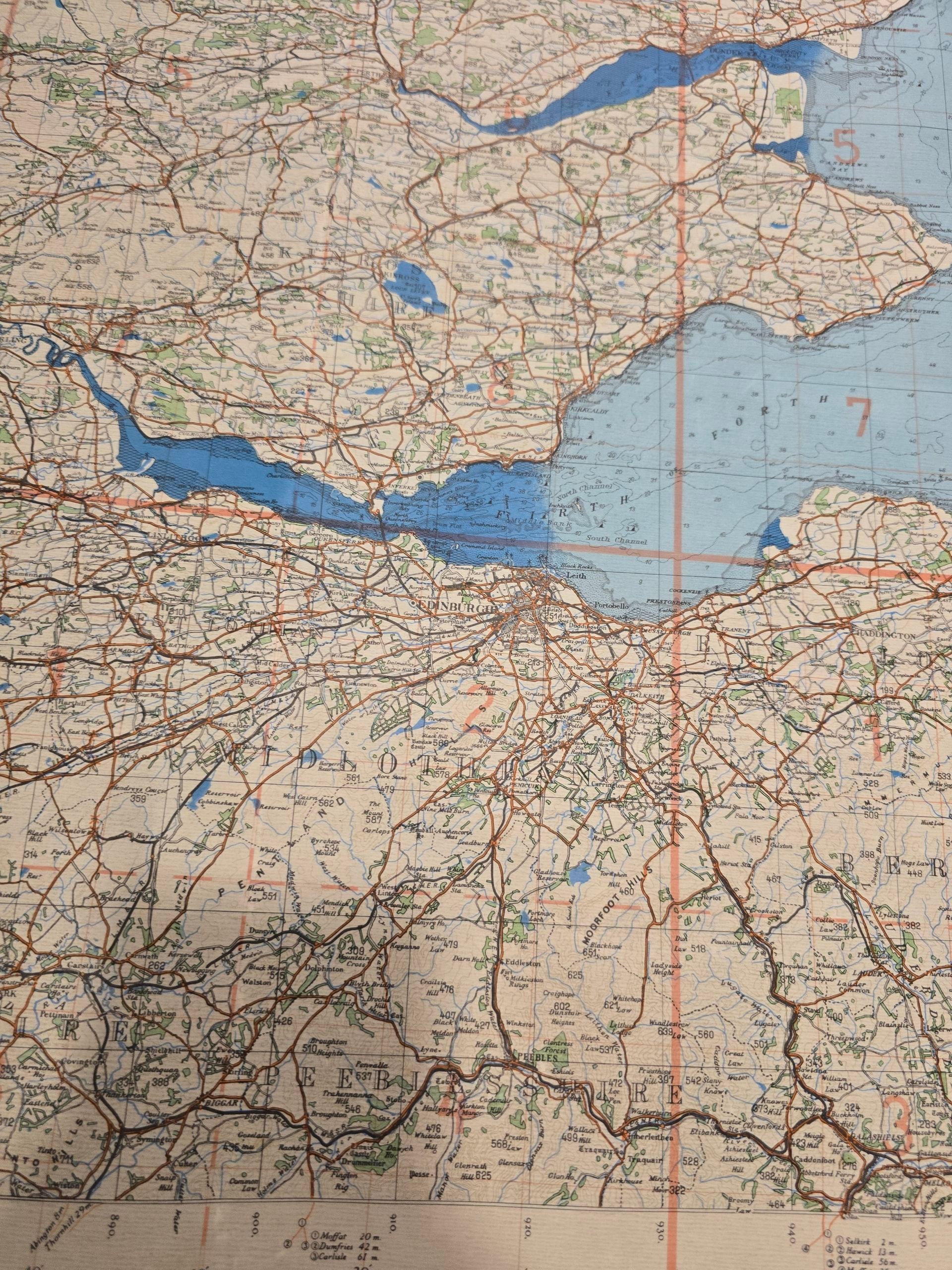 Original WW2 German Luftwaffe Map - Fliegerausgabe Schottland Nr. 3, Forth Clyde und Tay, Scotland (1940) — image 6