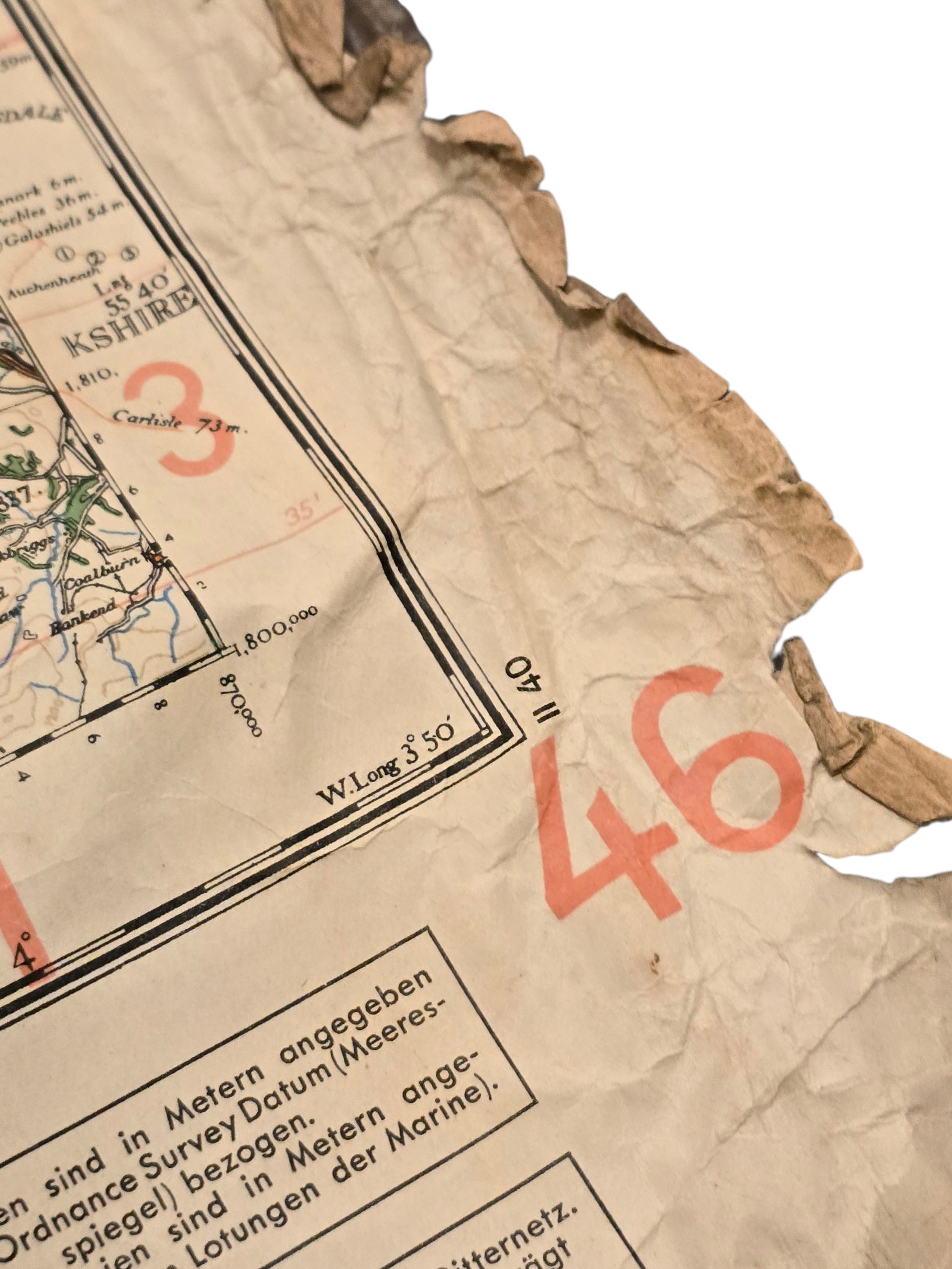Original WW2 German Luftwaffe Map - Fliegerausgabe Schottland Nr. 4, Glasgow und mittlerer Westen, Scotland (1940) — image 4