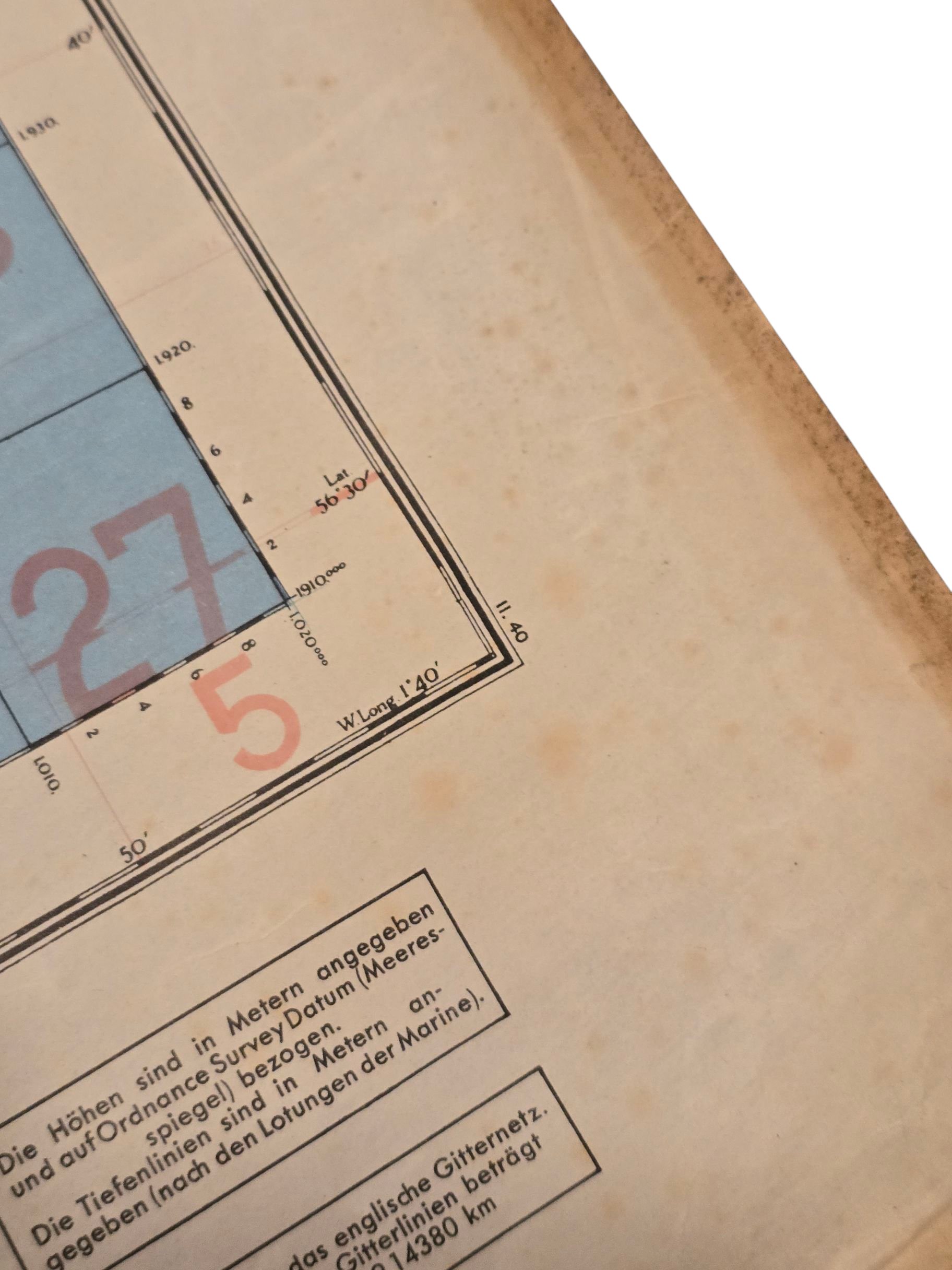 Original WW2 German Luftwaffe Map - Fliegerausgabe Schottland Nr. 5, Östliches Hochland, Scotland (1940) — image 4