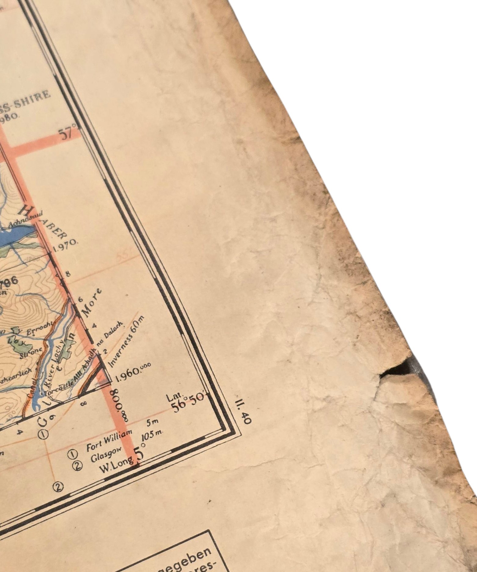 Original WW2 German Luftwaffe Map - Fliegerausgabe Schottland Nr. 6, Skye u. Äussere Herbriden, Scotland (1940) — image 4